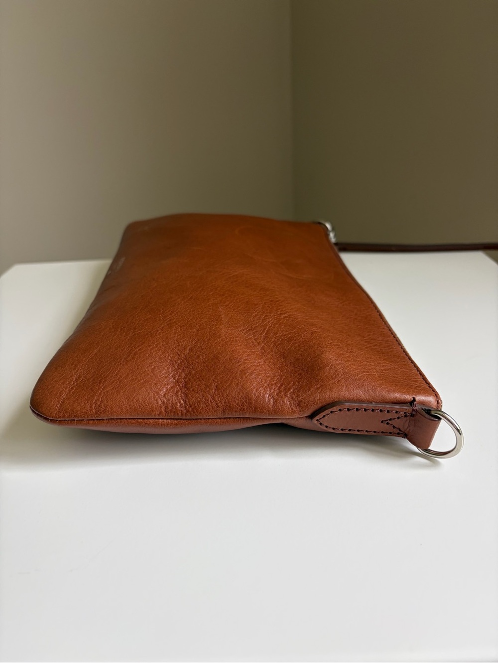 Fossil Tan Leather Crossbody with Key Charm - Picture 6 of 14